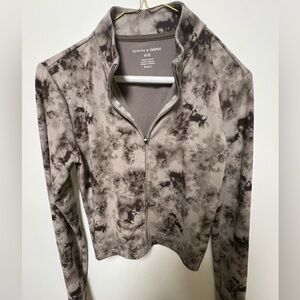 HARMONY & BALANCE FULL ZIPPER ATHLETIC JACKET SIZE MEDIUM TIE DYED BROWNS